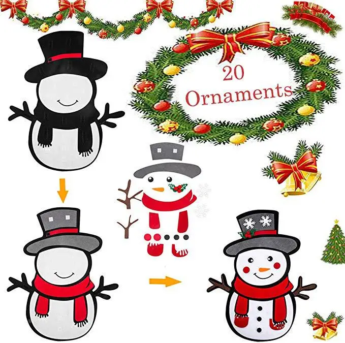 Рождественское нетканое искусственное украшение для рождественской елки