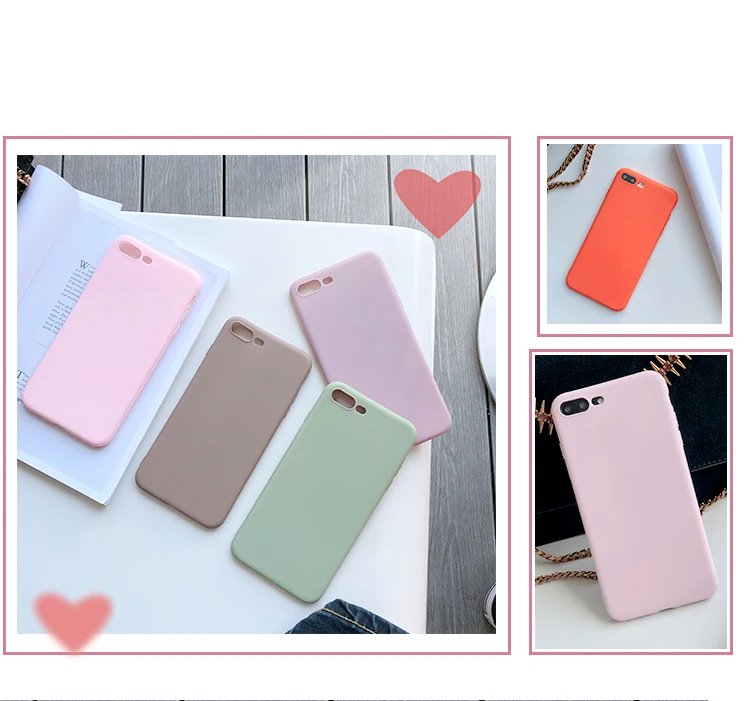 Чехол для iPhone X 8 7 6 6S Plus мягкий ТПУ конфетный чехол телефона с защитой от падения
