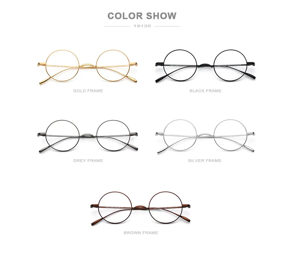 

Ultralight Titanium Glasses Frame Vintage Unisex Full Rim Round Eyewear Retro Clear Lens Computer Myopia Eyeglasses Women Men