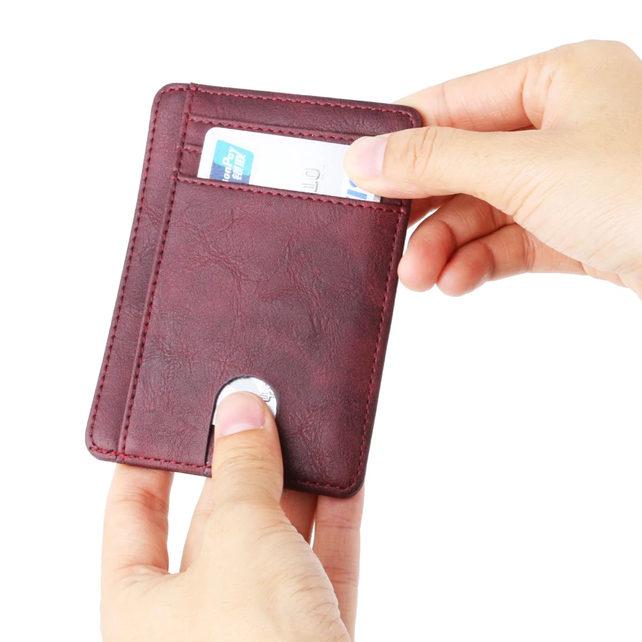 Men Women Leather ID credit Card Holder Pilot Rfid Protection Wallet Bank Cardholder Slim for Case Pocket Crazy Horse | Багаж и сумки