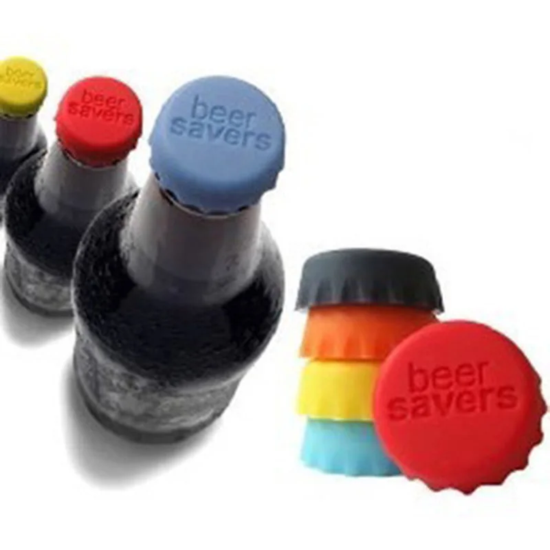 

6pcs/lot Mix-colored Silicone Beer Bottle Cap 2.8cm Wine Stopper Vinegar Soy Corktail Lid Bottle Cover Good Seal Kitchen Gadgets