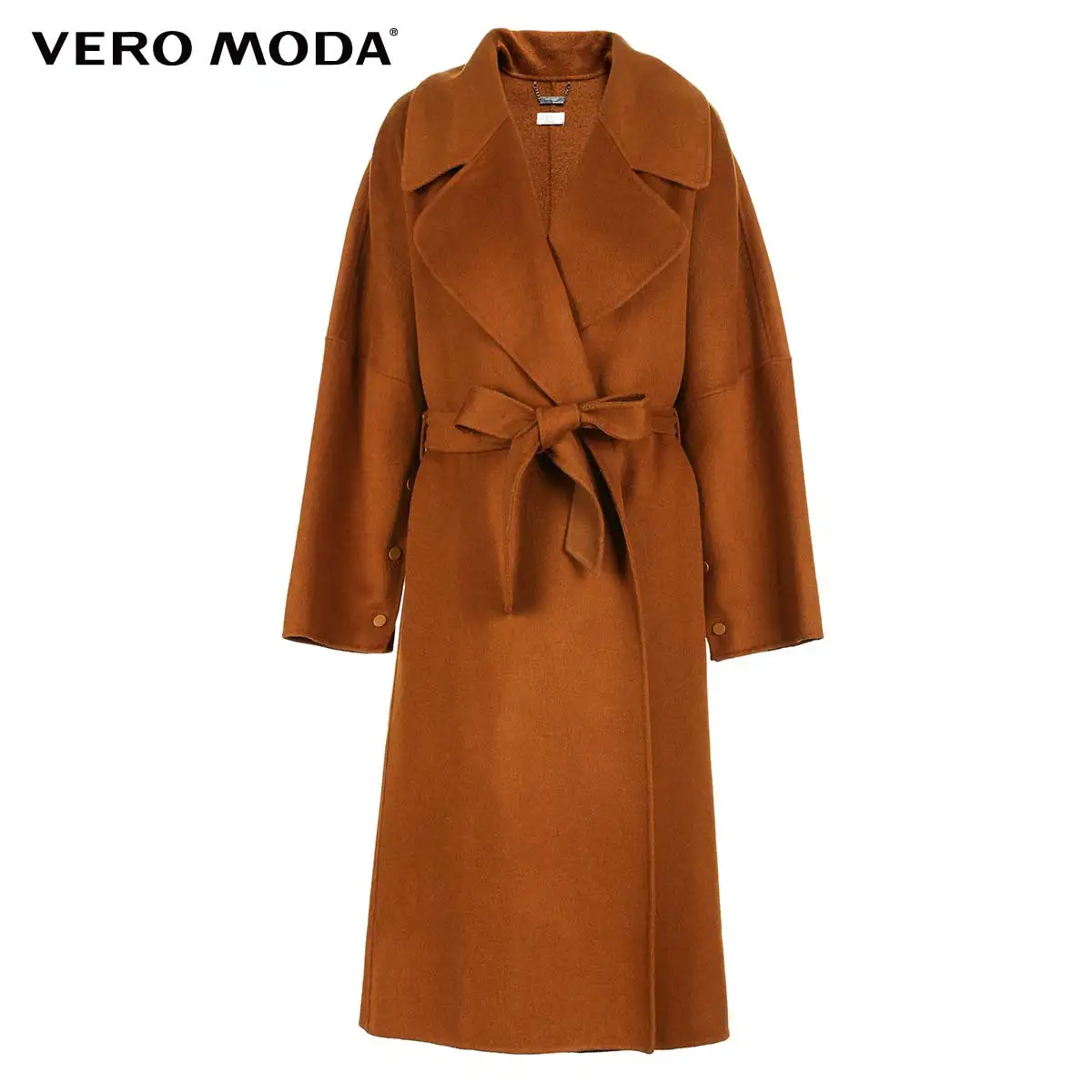 Vero Moda женское Новое двубортное длинное шерстяное пальто силуэта | 318327530