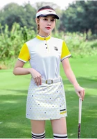 pgm women summer golf suits uniform t shirts skirts ladies golf t shirt skirt female golf sports skirt