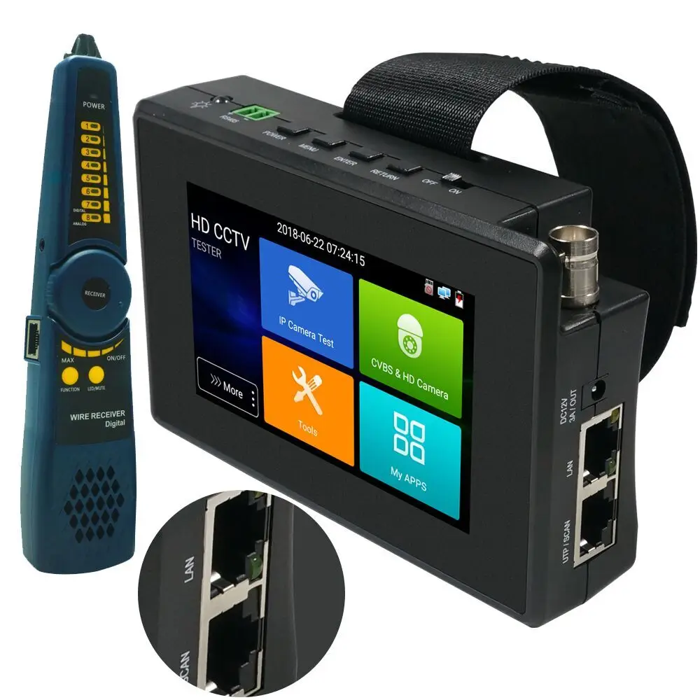 Тестер видеонаблюдения GEEKDGER тестер с портом IPC 5 дюймов 4K 8 Мп HDMI VGA | Безопасность и