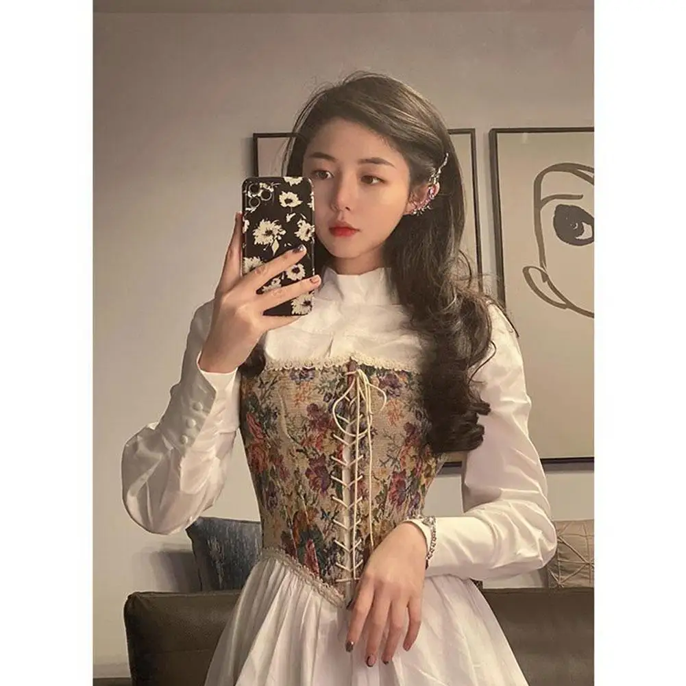 

Vintage Corset Y2K Crop Top Women Bustier Top Sexy Floral Top Tank Women Tanks Camisole Flower N6M7