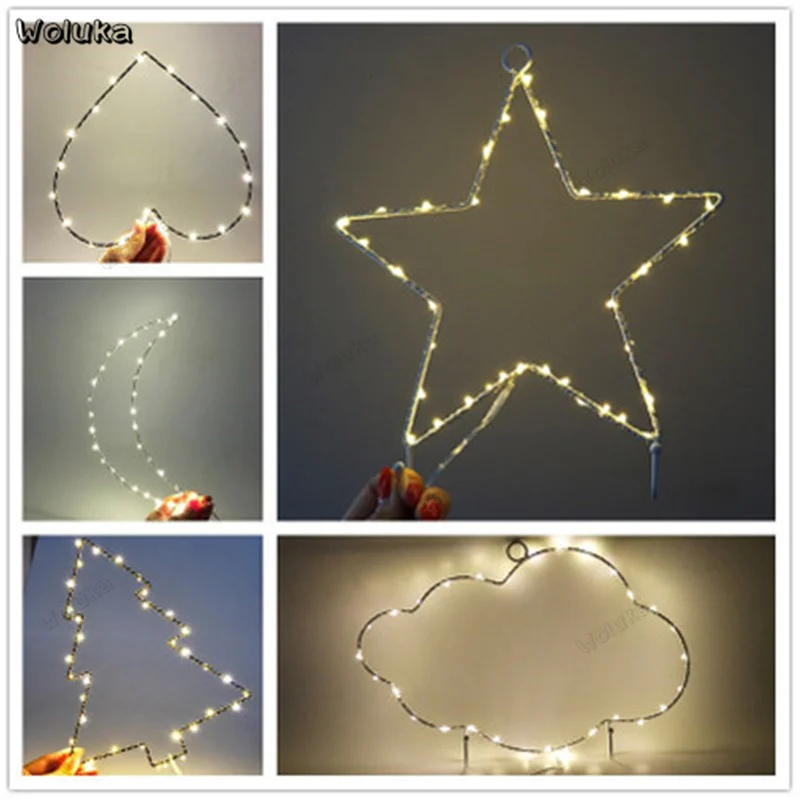 Украшение лампы комнаты стены атмосферу Ночной свет на батарейках звезда кактус