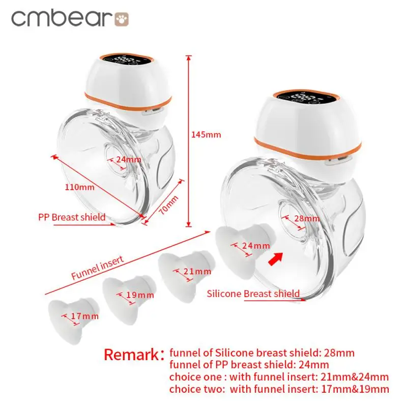 Extractor de leche el&eacute;ctrico port&aacute;til, manos libres, a prueba de desbordamiento, Ultra silencioso, suministros Postnatal, Manual-3