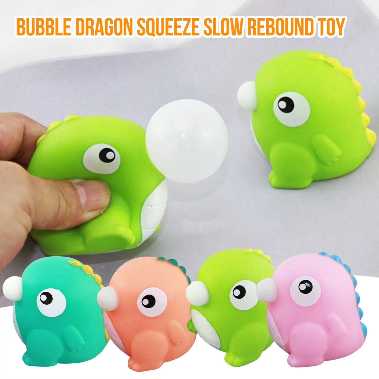 Миниатюрная игрушка-антистресс Mochi Squishy Animal Toys Baby Dinosaur Spit Bubbles Mini Animals Cute Kawaii Decompression Toy.