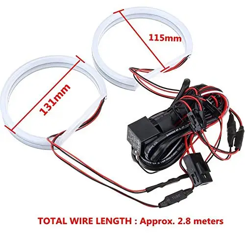 131 мм белый Хлопковый светодиодный кольцевой осветительный комплект Angel Eyes Halo для