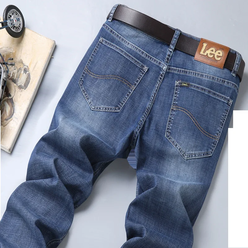 

Luren Men Business Stretch Jeans Casual Denim Trousers Casual Cotton Pants