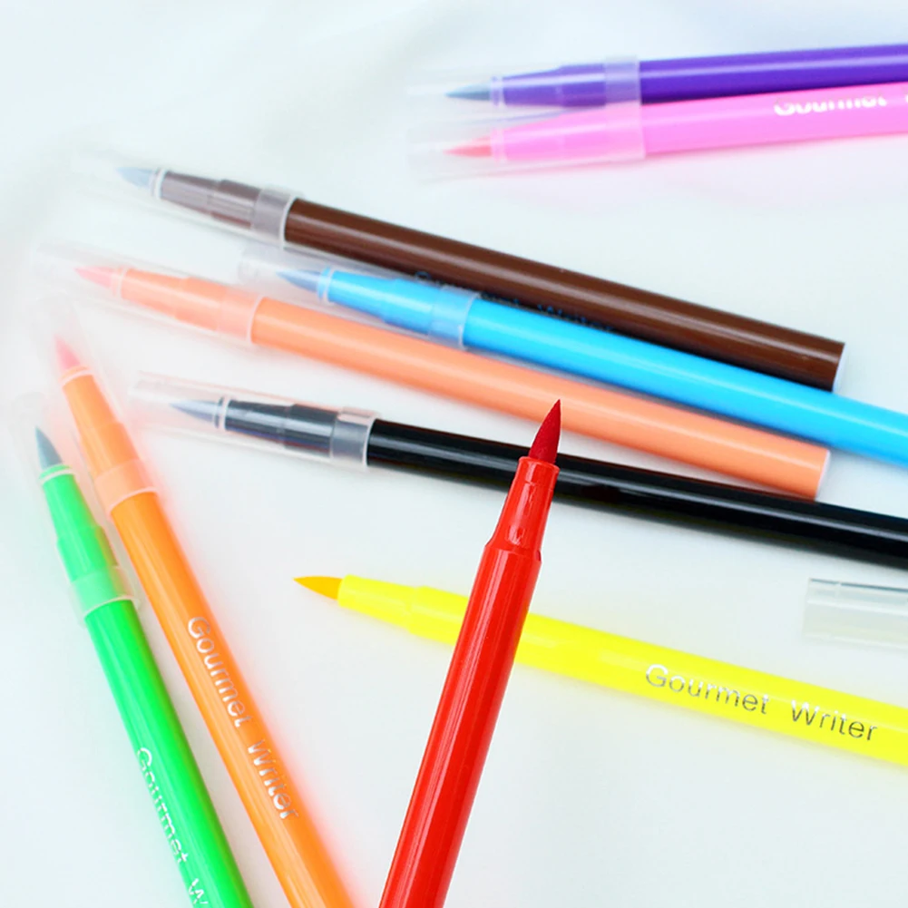 

10PCS Baking Edible Pencil Food Coloring Markers DIY Painting Pen Pigment Pen For Cookies Macaron Fondant Decoration 10 Colors