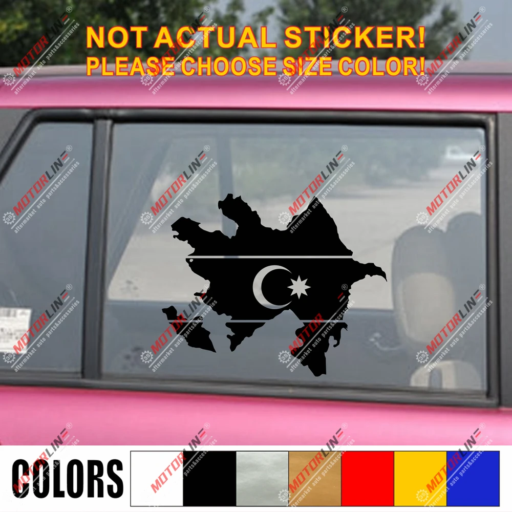 Наклейка с флагом карты Азербайджана наклейка на автомобиль виниловая