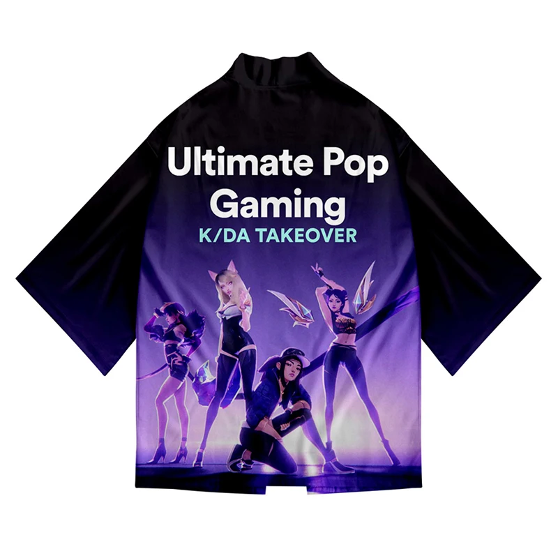 

Kpop KDA Pop Stars Kimono Shirt 3d Print Cosplay Fashion Men Seven Point Sleeve Tops Casual Unisex 3D Cardigan Jacket Streetwear