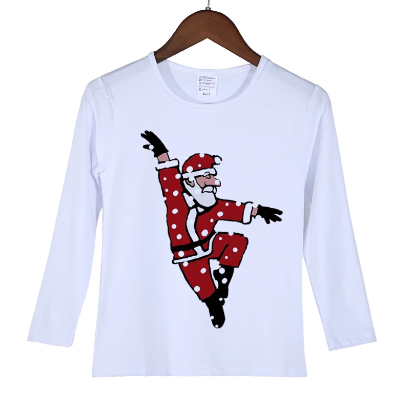 Rocket santa t-shirt New Brand Quality Baby Boy girl Clothe Christmas Santa Claus printed Long Sleeve t shirt unisex O-20