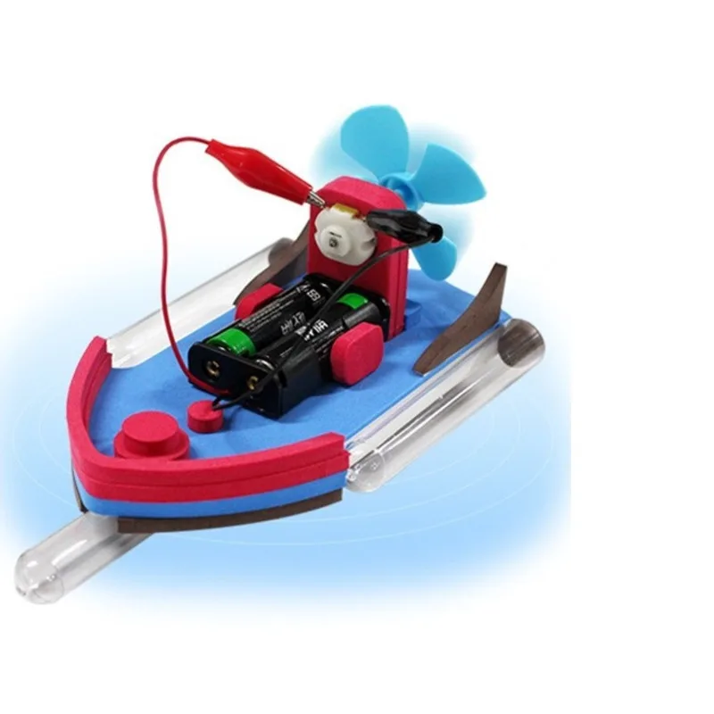 DIY Science Kit Aerodynamic Speedboat Boat Car STEM Technology Experiment Kids Electronic Physics Toys For School Children
