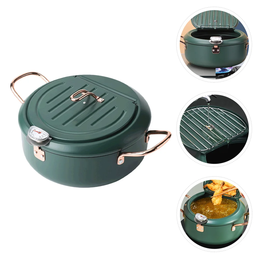 

1 Pc Mini Induction Cooker Fryer With Non-stick Fryer for Japanese Cuisine (Dark Green)