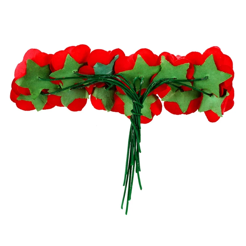 288 шт мини маленькая бумага искусственные розы цветы с бутонами DIY ремесло