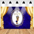 Фотофон Royal Prince Baby Shower для фотосъемки Золотая Корона синяя желтая занавеска фотография новорожденного баннер для вечерние НКИ