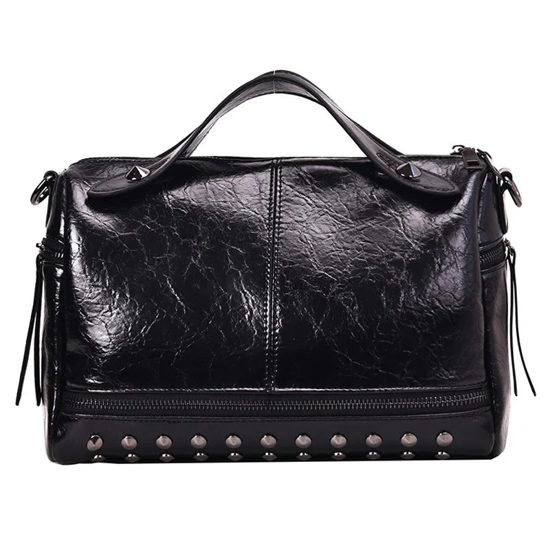 

Vintage Large Tote bag 2020 Fashion New High quality Leather Women's Designer Handbag High capacity Rivet Shoulder Messenger Bag