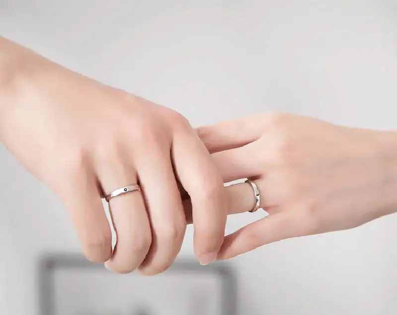 Silver Ring Simple Style Moon Sun Adjustable 925 Couple Rings For Girls Boys Best Friend Jewelry |