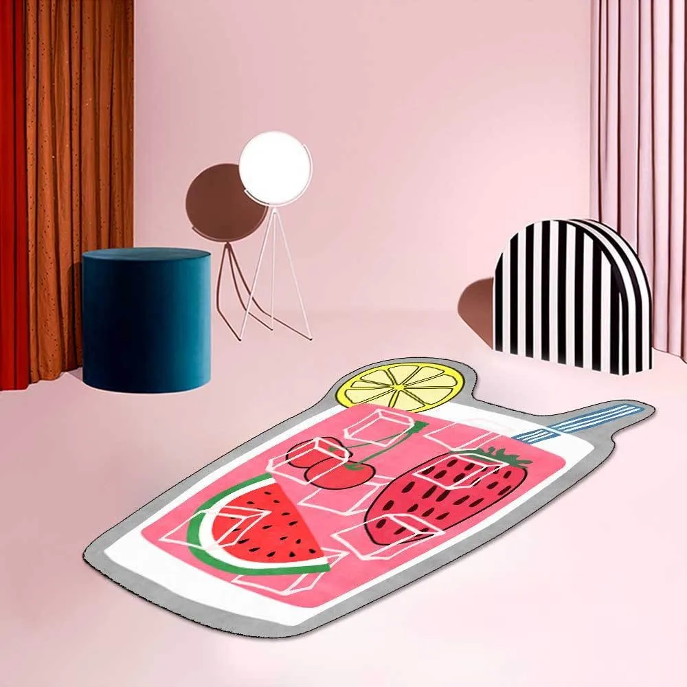 

Nordic Irregular Carpet Girls Room Pink Juice Design Carpets For Living Room Floor Mat Home Decor Imitation Cashmere Bedside Rug