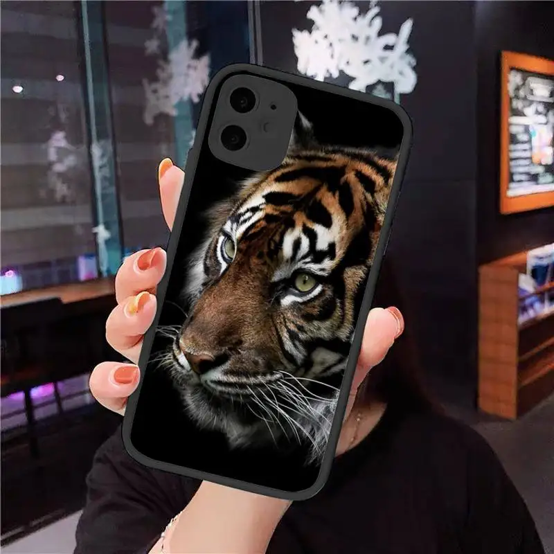 

Fashion Tiger Leopard Phone Case For iphone 12 11 8 7 plus mini x xs xr pro max matte transparent cover