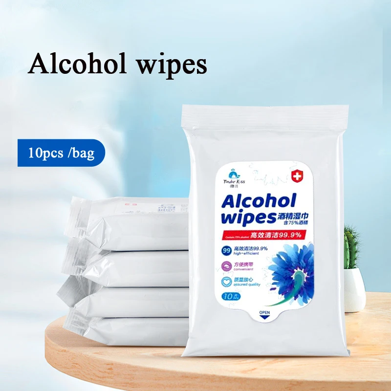 

2/5Bags Disinfectant 75% Alcohol Wet Wipes Disposable Portable Cleaning Sterilization Antibaterial Wipes Replace Hand Sanitizer