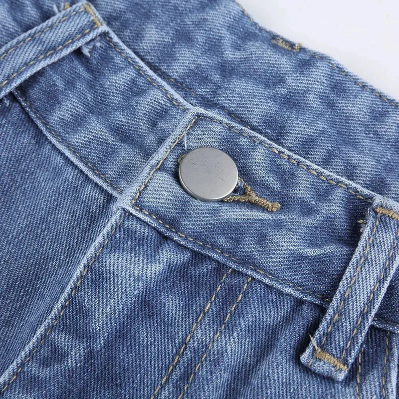 

2021 New Women Jeans Blue Denim High Waisted Jeans Summer/Autumn Chic Fashion Harajuku Streetwear Vintage Aesthetic Pants