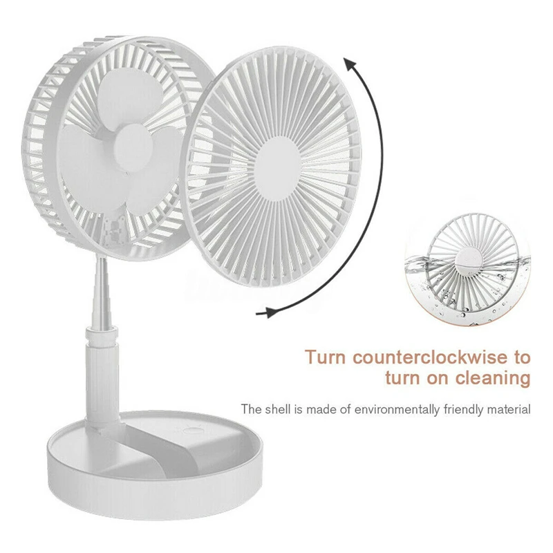 

Portable Household USB Fan Height Adjustment Aluminum Alloy Rod Retractable Compact Table Fan for Easy Storage Humidification