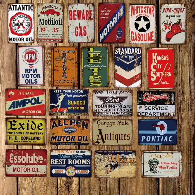 

[ DecorMan ] Sterling Vacuum Motor oil Tires Power Lube TIN SIGN Custom wholesale Mural Paintings Bar PUB Decor LT-1879