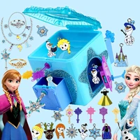 disney toy frozen surprise jewelry blind box early education puzzle daughter gift elsa anna bracelet necklace gifts for children