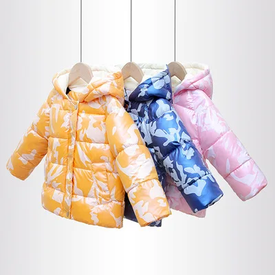 

2021 Autumn and Winter New Children's Down Jacket Boys and Girls Camouflage Padded Jacket Boys Girls Hooded Parkas Jacket Coat