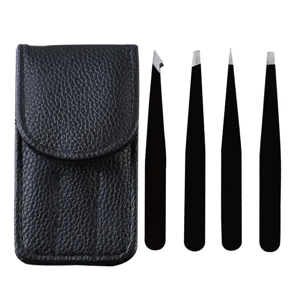 

Eyebrow Tweezers Set 4 Pcs Professional Stainless Steel Eyebrow Tweezers For Women Girls Men Hair Removal Tweezers For Brow Faci