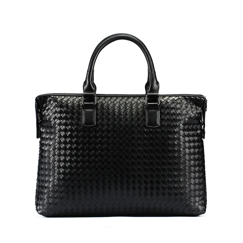 HandBag Men's Leather Luxury Brand Business Briefcase Leather Woven Bag Fashion Shoulder Bag Computer Bag Large Capacity 2021