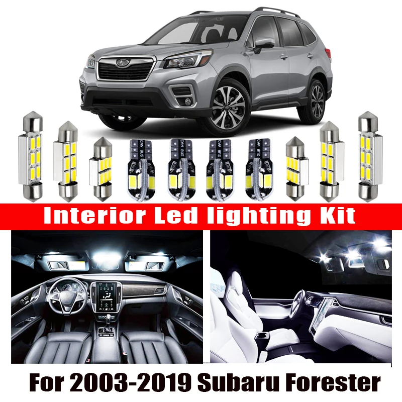 Для Subaru Forester 2003 2019 белые автомобильные аксессуары Canbus без ошибок светодиодный