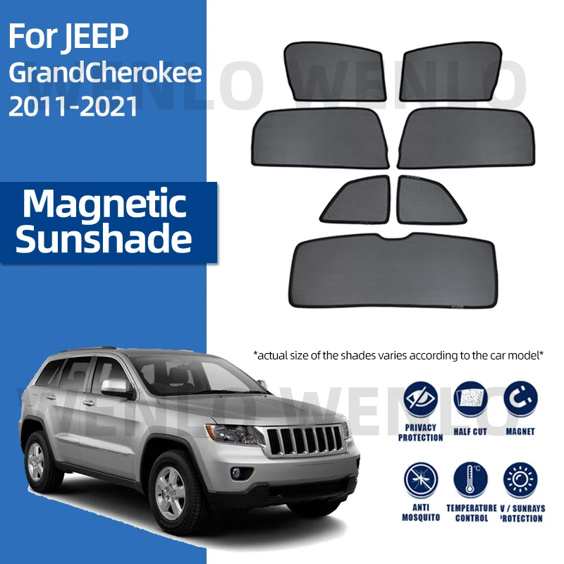 Für Jeep Grand Cherokee 2011-2021 Fenster Sonnenblende Spezielle Sonnenschirm Magnetische Abdeckung Verdunkelung Vorhang Windschutz Mesh Sonnenschutzdach