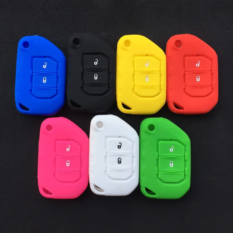 Силиконовый резиновый защитный чехол для автомобильных ключей Jeep 2018 2019 Wrangler JL JLU