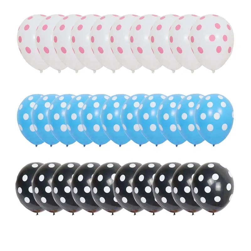 

50pcs 12inch Black Red Polka Dot Latex Balloon Air Globos Mouse head Party Birthday Presents Balloons Wedding Decorations