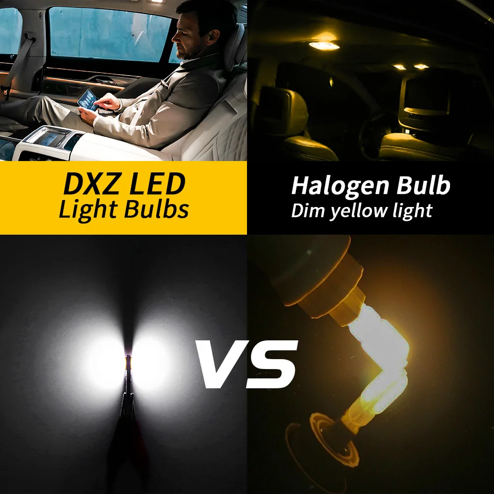 DXZ 100PCS T10 LED Car W5W Bulbs Canbus 168 194 2-SMD 6000K White Interior Dome Map Parking Lights Error Free Non-polar |