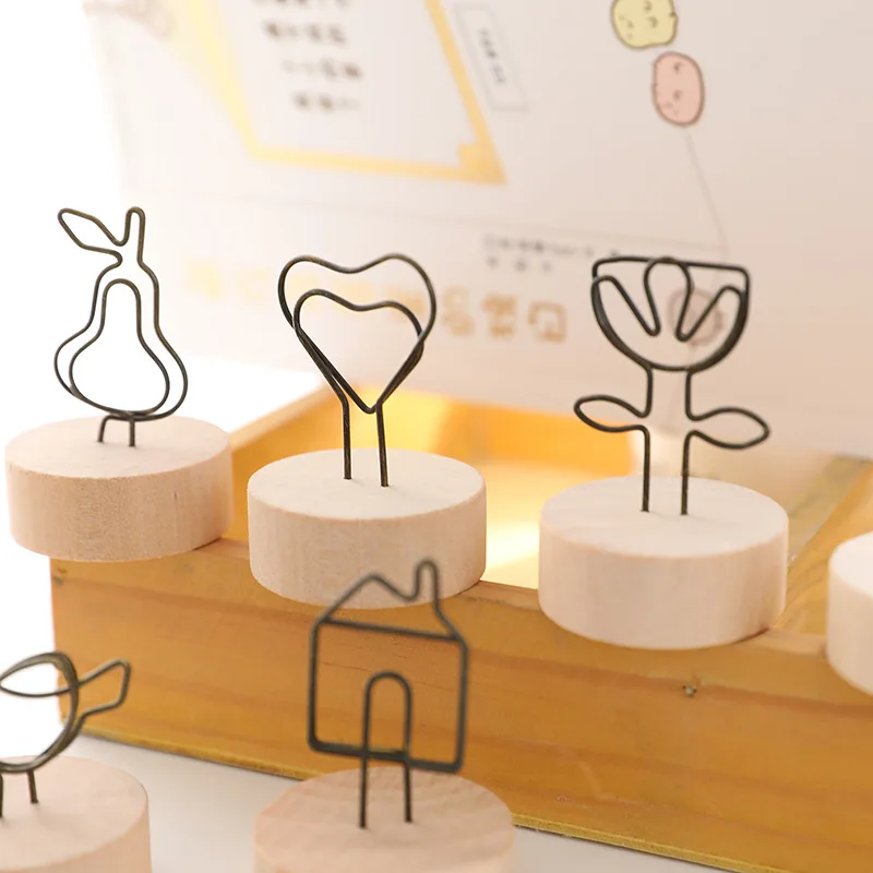 

Cute Photo Holder Message Note Holder Retro Log Einfache Note Holder Simple Home Decoration Ornaments Place Card Holder