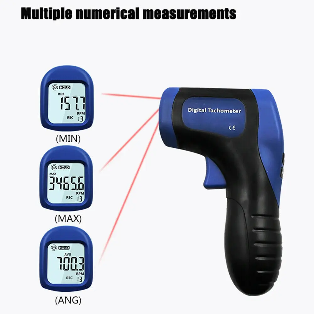 

Бесконтактный Спидометр Rpm Тахометр метр тестер ABS 14,5 см x 9 см x 3,5 см цифровой