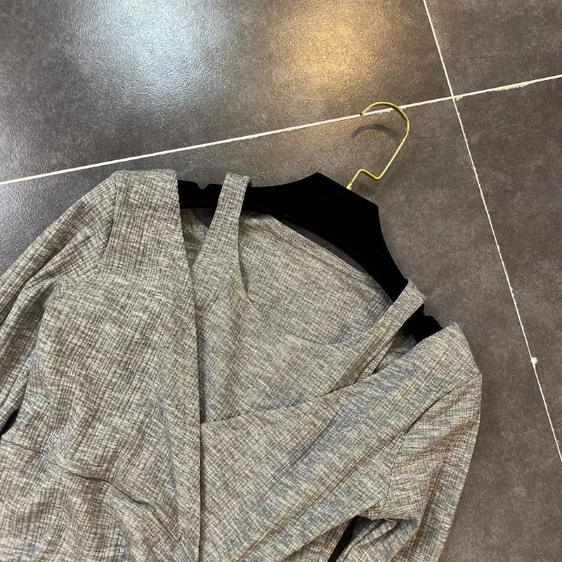 

Newest HIGH QUALITY Fashion 2021 Designer Runway Dress Women's Long Sleeve Fold Dress