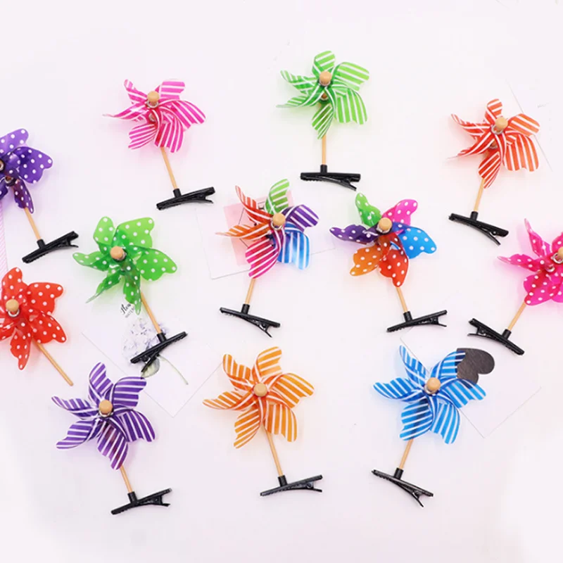 

2pcs Mini Flower Windmill Stretch Hairpin Headdress Toys for Children Small Decorative Windmill Kids Headwear Decoration Toys