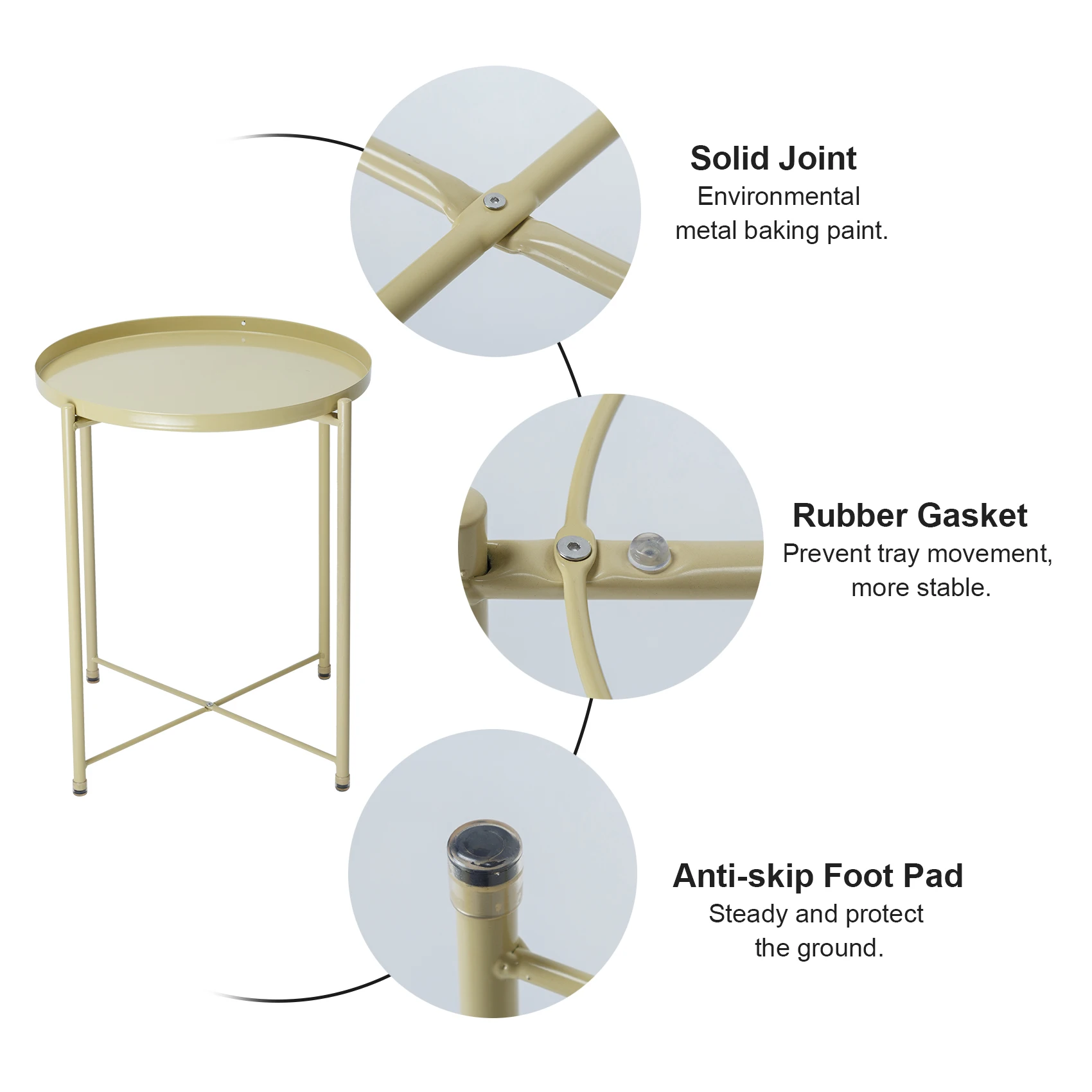 

End Table in Living Room Furniture Home Decor Metal Anti-skid Sturdy Side Coffee Table for Bedroom Patio Sofa Nordic Iron Tray