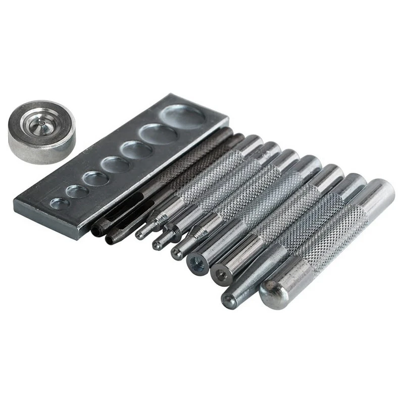 

ABSF Craft Tool Die Punch Snap Kit Rivet Setter with Base for Punch Hole and Install Rivet Button (Rivet Setter with Base)