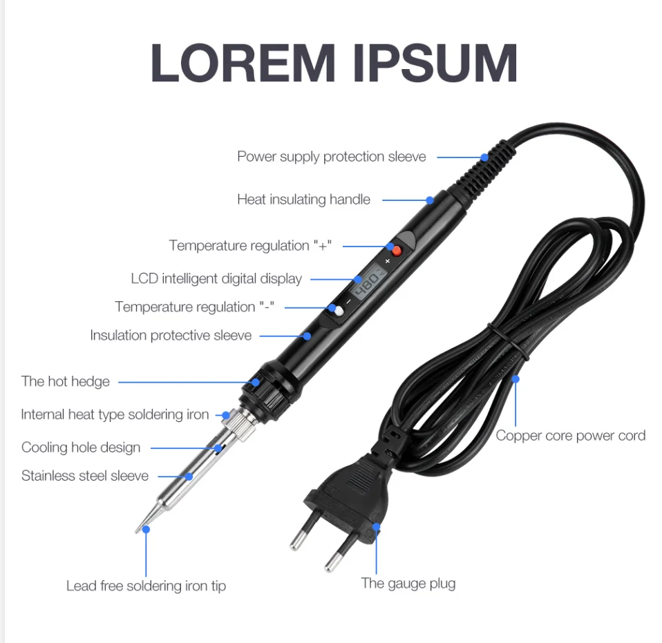

6-gear 80W Electric soldering iron temperature adjustable 220V 110V Welding Solder iron rework station soldering iron