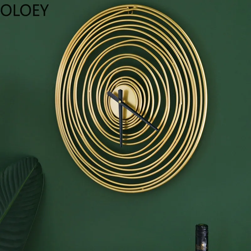 

Wall Clock Modern Design Nordic Large Wall Watch Gold Luxury Living Room Metal Art Hall Creative Bedroom Vintage Silent Clocks