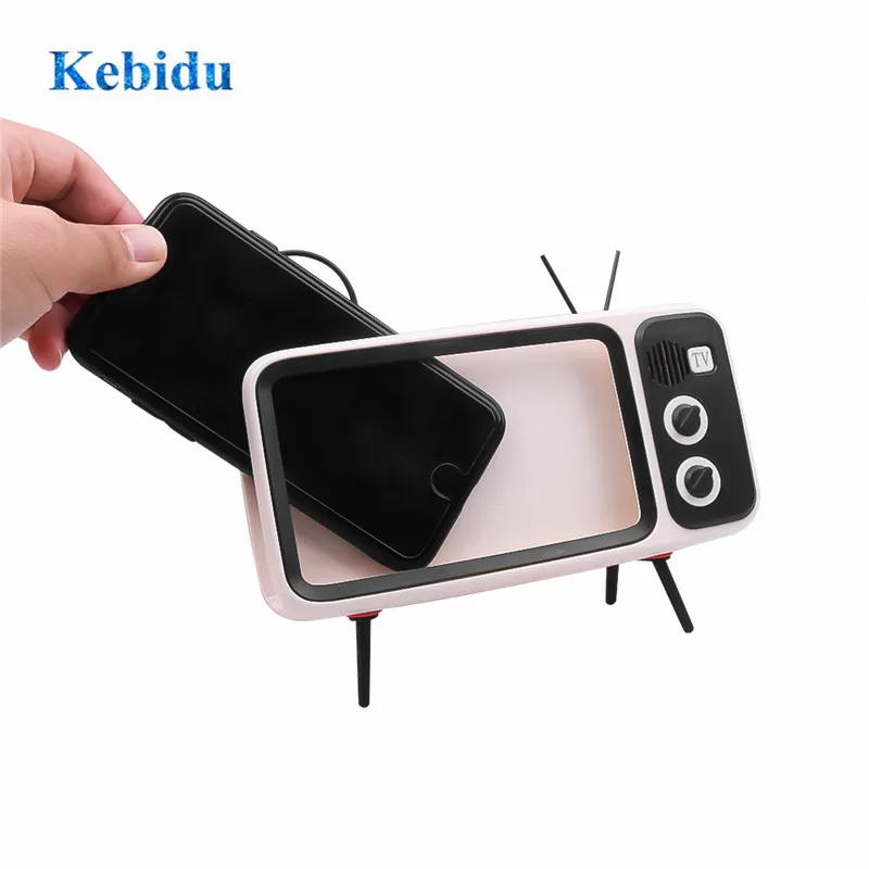 KEBIDU Портативный ретро Bluetooth динамик BT музыкальный плеер ТВ дизайн держатель