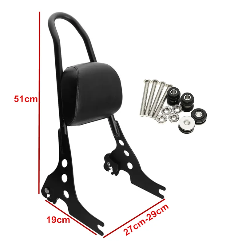 Черная хромированная Съемная багажная стойка со спинкой для пассажиров Harley Sportster