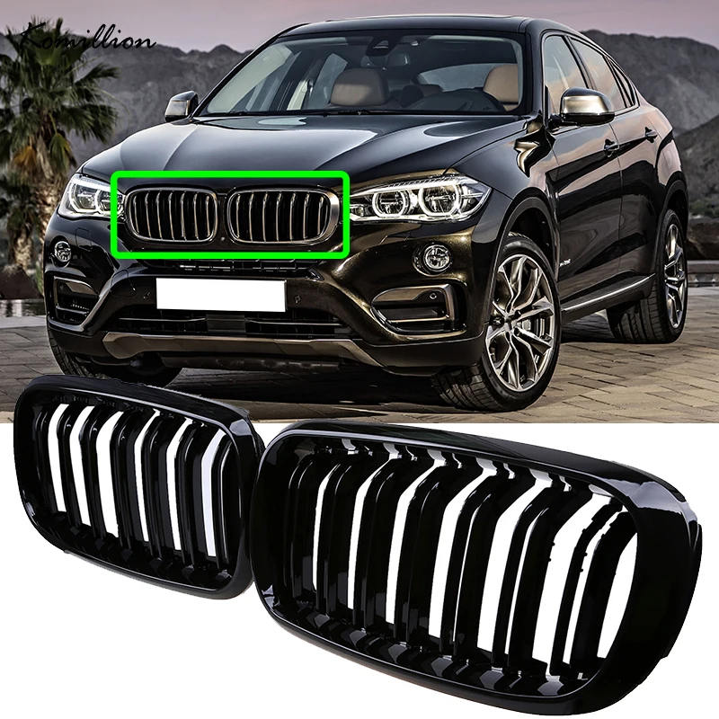 

Pair Glossy Black Car Front Wide Kidney Grille Racing Grills for BMW X5 F15 X6 F16 X5M F85 X6M F86 2013 2014 2015 Exterior Parts